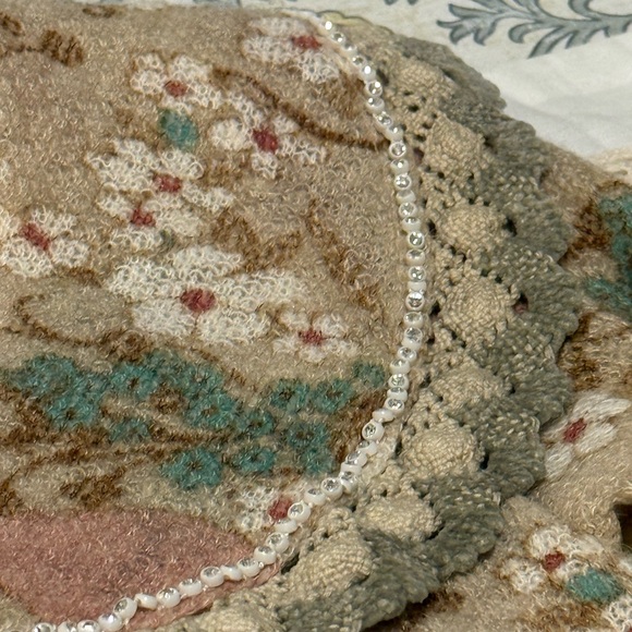 Hazel Floral Multicolor Lace Trim Shrug. Anthropologie. - Picture 7 of 10